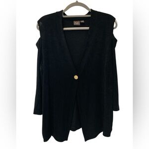 Traveler by Chicos light size 2 (large) bare shoulder blazer